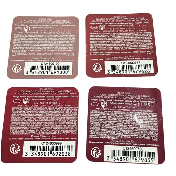 Dior Rouge Dior Sample Set Iconic Couture Lipstick 4 Shades Pouch - Picture 6 of 6